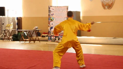 Wushu Sword Taolu 4 Stock Footage 37107997