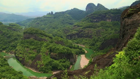 Wuyi mountain time lapse 스톡 동영상 168103391