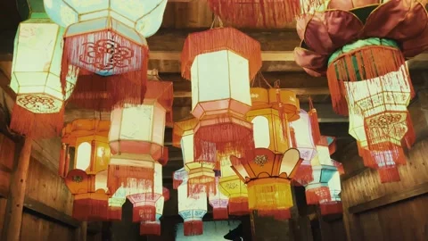 Wuzhen old buildings latern Stock Footage 239608472