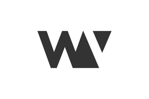WV creative geometric initial based modern and minimal logo. Letter w v tre.. イラスト素材