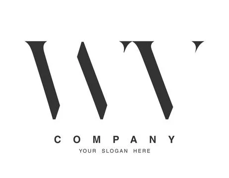 WV logo design. Initial letter w and v serif font style. Creative classic c.. Stock Illustration