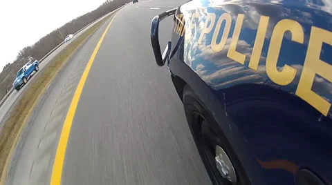 WVA state trooper on highway Stock Footage 36352095