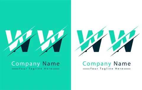 WW Letter Logo Vector Design Template Elements Stock Illustration