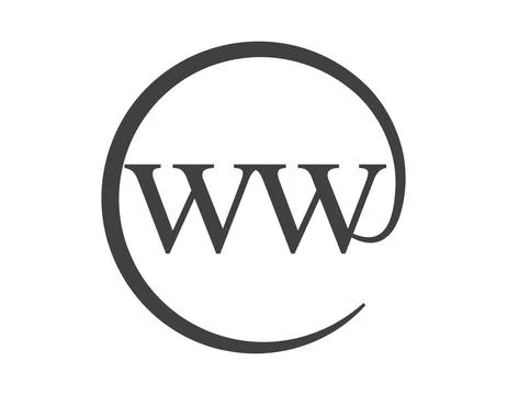 WW logo from two letter with circle shape email sign style. W and W round l.. Stock Illustration