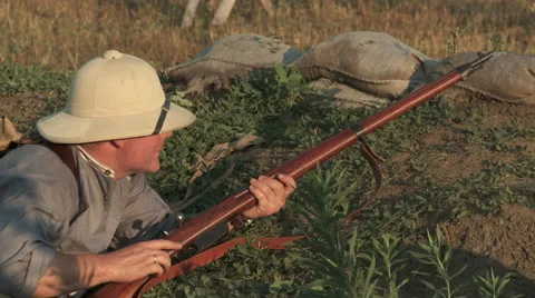 WW1 British aim 2 Stock Footage 43275093