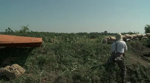 WW1 German shoots at attacking British Video stock 43448018