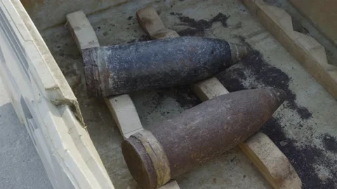 WW1 Unexploded Gas Shells.Ypres Salient. Belgium. 4K Stock Footage 136362083