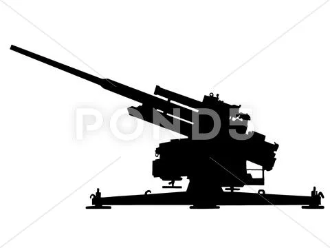 Ww2 - anti aircraft gun Stock Illustration