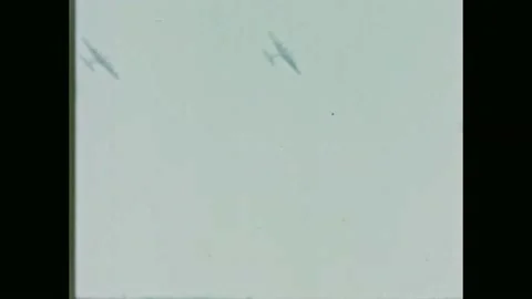 WW2 B-17 Bomber - B-17 queue waiting for takeoff Stock Footage 233278208