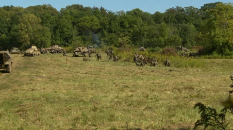 WW2 Battle Action Stock Footage 33688350