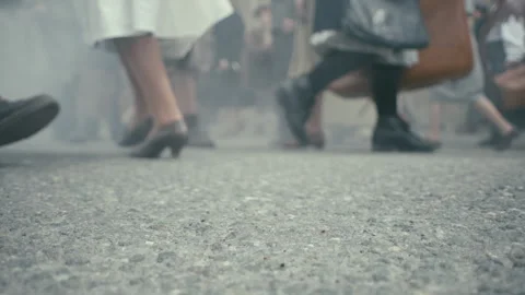 WW2 Crowd pedestrians 01 Stock Footage 317757584