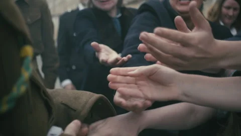 WW2 Crowd Poverty Stock Footage 317756375