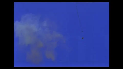 WW2 Flak Anti Aircraft Shell Explosion On Blue Background Stock Footage 335912028