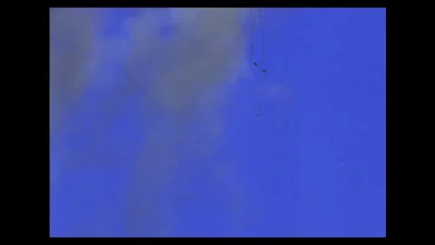 WW2 Flak Anti Aircraft Shell Explosion On Blue Background Stock Footage 335912059