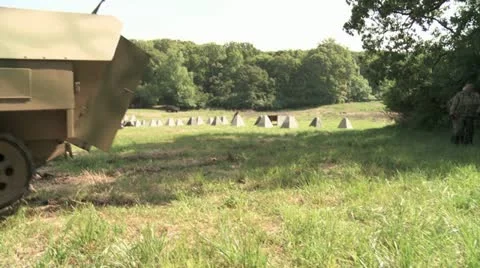 WW2 German Half Track Reverse Stock Footage
