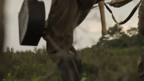 WW2 German Soldiers, Explosions in Front-Line Trenches - Combat Recreation Video stock 204136707