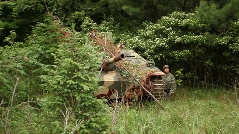 WW2 Hetzer German tank destroyer 2 views  库存影片 87442875
