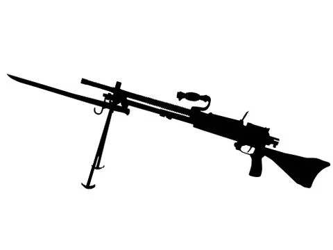 Ww2 - machine gun Stock Illustration