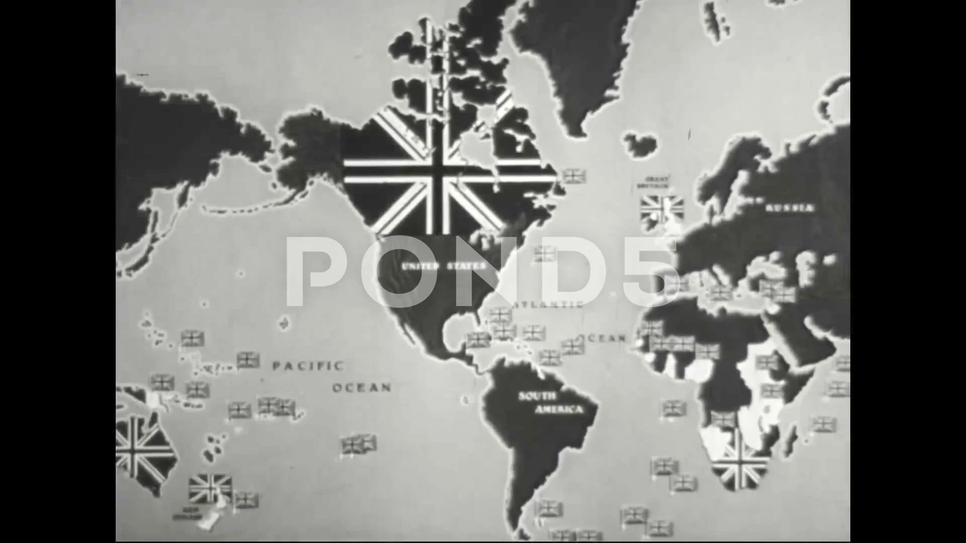 Map of the British empire at its greatest extent in 1920 Stock