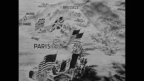 WW2 - Map annimation of Paris Stock Footage 78859771