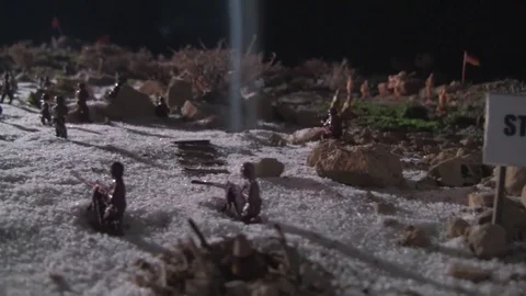 WW2 Miniature scale model representing the Battle of Stalingrad Stock Footage 85055662