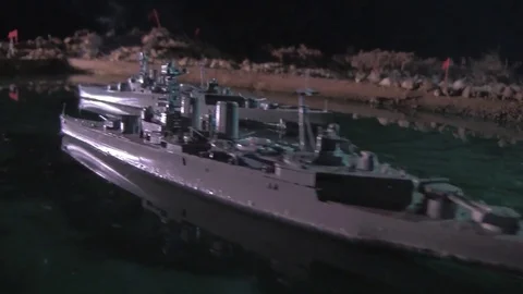 WW2 Miniature scale model representing the D-Day Stock Footage 85055773