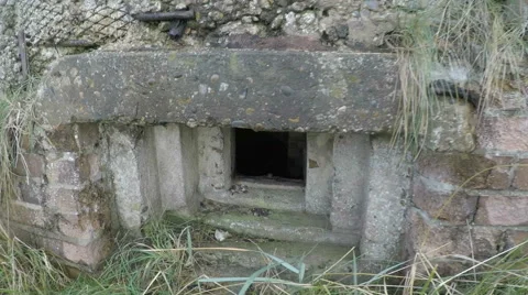 WW2 pill box in sand dunes by Norfolk beach at Waxham Stock Footage 46344729