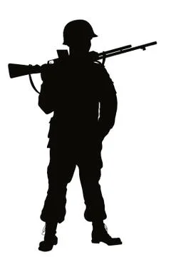 WW2 soldier. Warriors theme Stock Illustration
