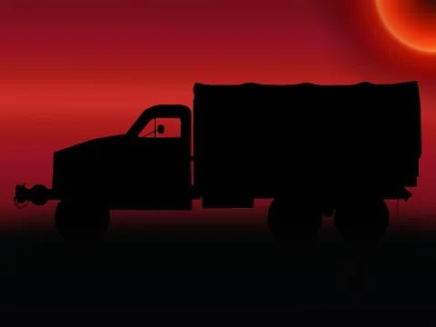Ww2 sunset studebakertruck Stock Illustration