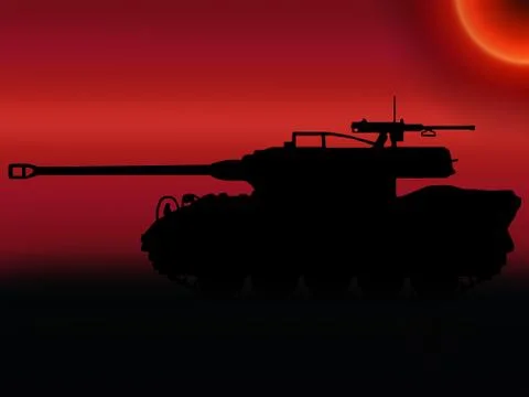 Ww2 sunset tank destroyer Stock Illustration