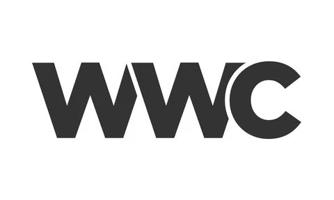 WWC logo design template with strong and modern bold text. Initial based ve.. Stock Illustration