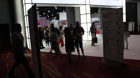 WWD Magic tradeshow trade show for fashion designers and clothing buyers. Stock Footage 41017992