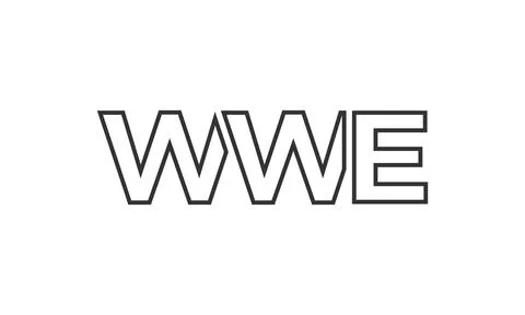 WWE logo design template with strong and modern bold text. Initial based ve.. Stockillustratie