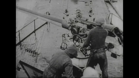 WWI - German submarine crew load deck gu... | Stock Video | Pond5