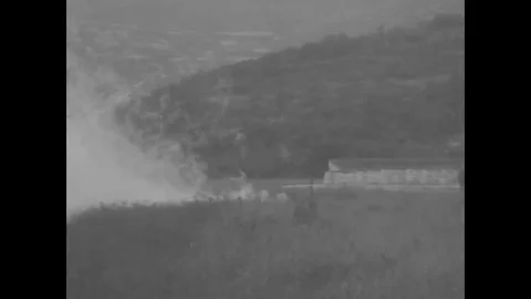 WWI - Smoke grenade exploded on training area Video stock 81477181