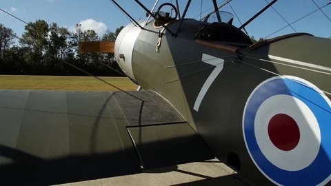 WWI Sopwith 1 1:2 strutter British Aircraft #2 airplane Stock Footage 81080342