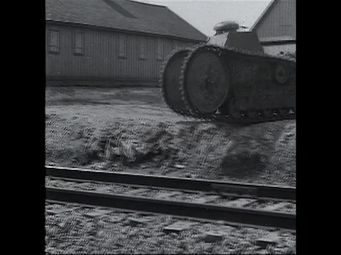 WWI Tank Stuck Stock Footage 80472798