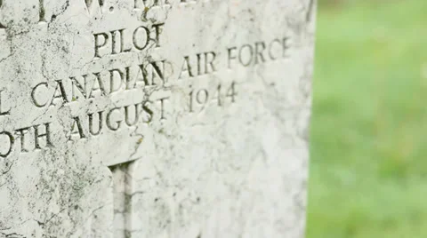WWII British Pilot Grave Stock Footage 39620769