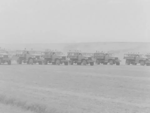 WWII cavalry, vehicles parade Stock-Footage 158249880