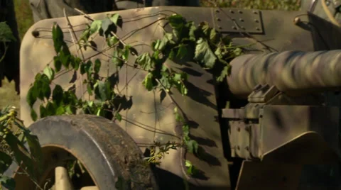 WWII German Cannon Close Up Stock Footage 33639919