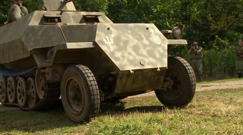 WWII German Half Track close up Video stock 33754629