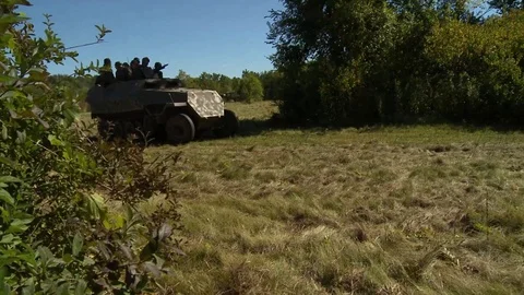 WWII German Half Track Stock Footage 82473078