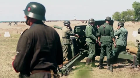 WWII German Pak Beach.mp4 Stock Footage 59129523