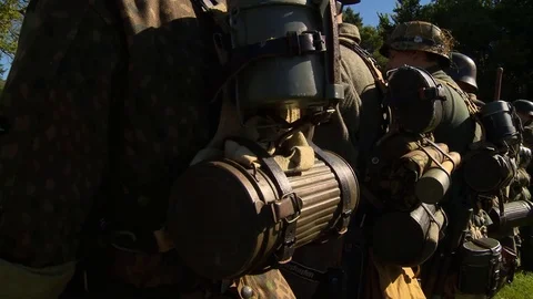 WWII German SS Formation Pack Gear Stock Footage 85682474