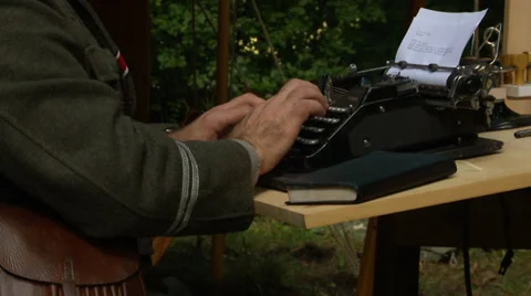 WWII German typewriting 2 Stock Footage 33651831