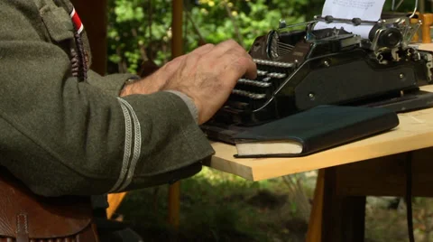 WWII German typewriting 3 Stock Footage 33651982