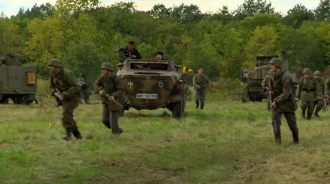 WWII Germans in combat  Stock Footage 33761435