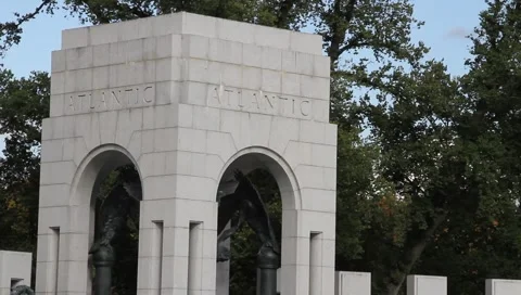 WWII Memorial Atlantic Tower 2 DC Stock Footage 1096201
