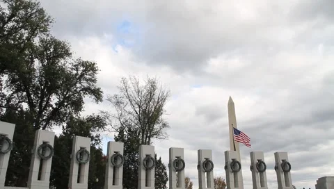 WWII Memorial Atlantic Tower DC Stock Footage 1096234