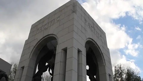 WWII Memorial Pacific Tower 2 DC Stock-Footage 1096704